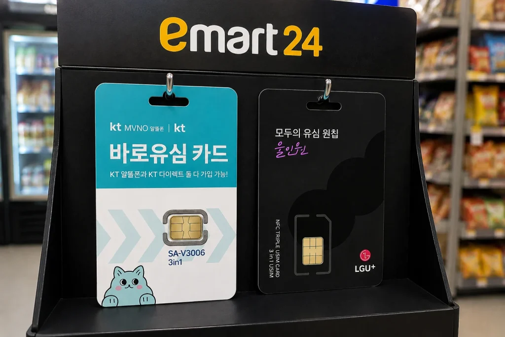 KT 바로유심 LG 모두의 유심 원칩