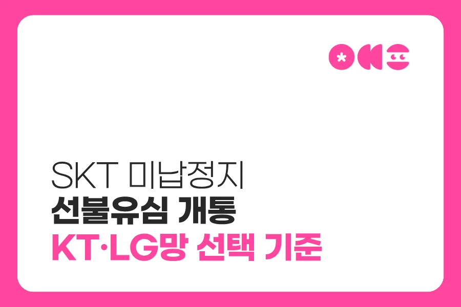 SKT 미납정지 선불유심 개통 KT LG망 선택 기준